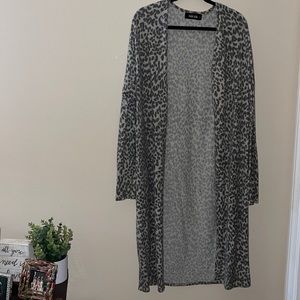 fab’rik soft leopard fleece jersey duster cardigan